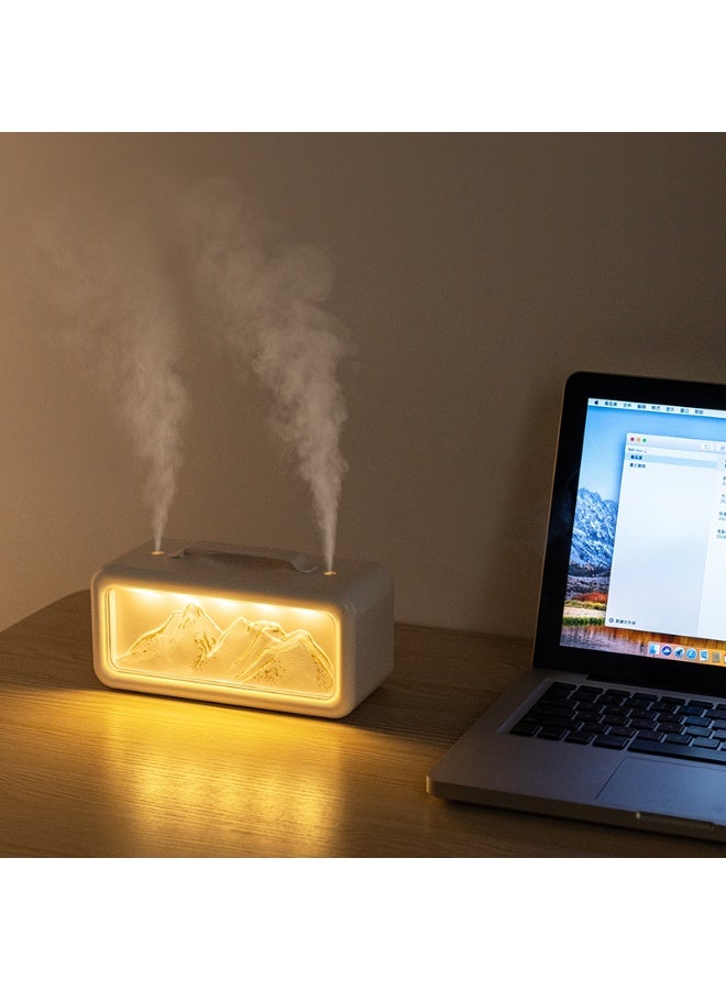 غوغا مرطب هواء محمول بإضاءة ليلية، جهاز ترطيب الهواء وتنقية الجو بفوهتين، هادئ بسعة 600 مل، يعمل لمدة 18 ساعة، مرطب الجو وملطف هواء مثالي لغرف النوم والمكاتب والنباتات - Image 3