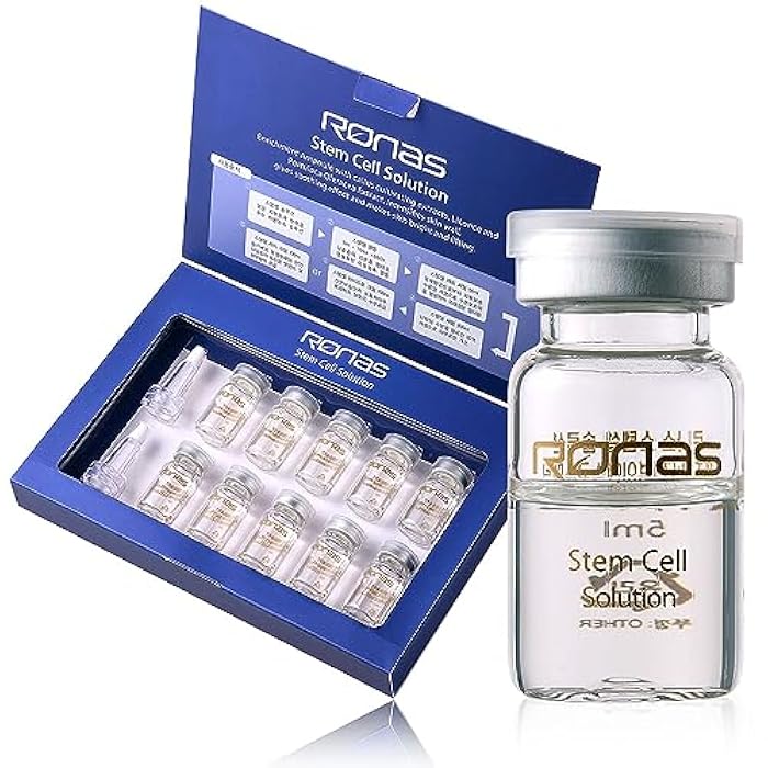 Ronas Stem Cell Solution ampoules Anti Aging Formula Best Anti Aging Serum Plant Stem Cells Hyaluronic Acid Restore Replenish Skin Smooth Wrinkles All Skin type 0.16oz 10vial - Image 1