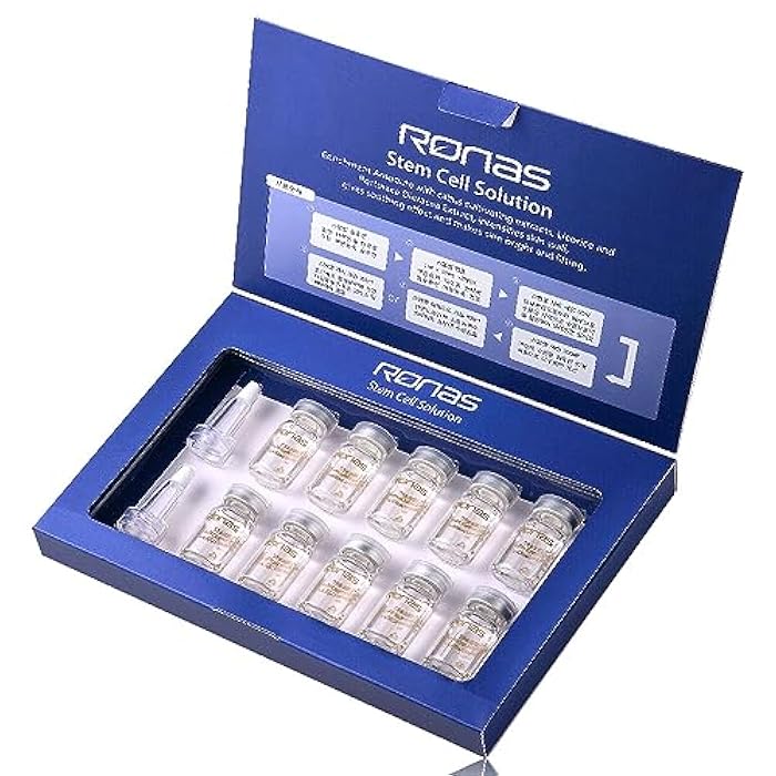 Ronas Stem Cell Solution ampoules Anti Aging Formula Best Anti Aging Serum Plant Stem Cells Hyaluronic Acid Restore Replenish Skin Smooth Wrinkles All Skin type 0.16oz 10vial - Image 2