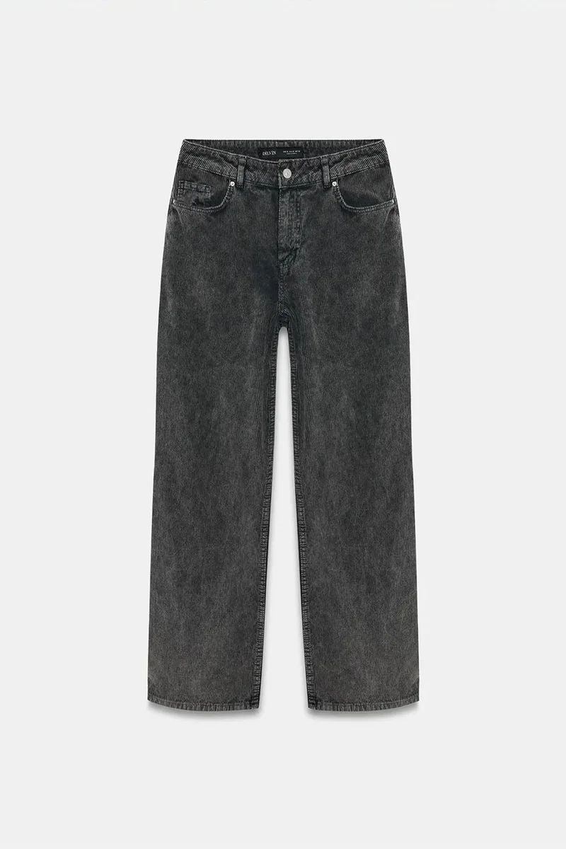 Dilvin Charcoal Grey DILVIN High-Waist Wide-Leg Cotton Trousers for Women | Best Price UAE