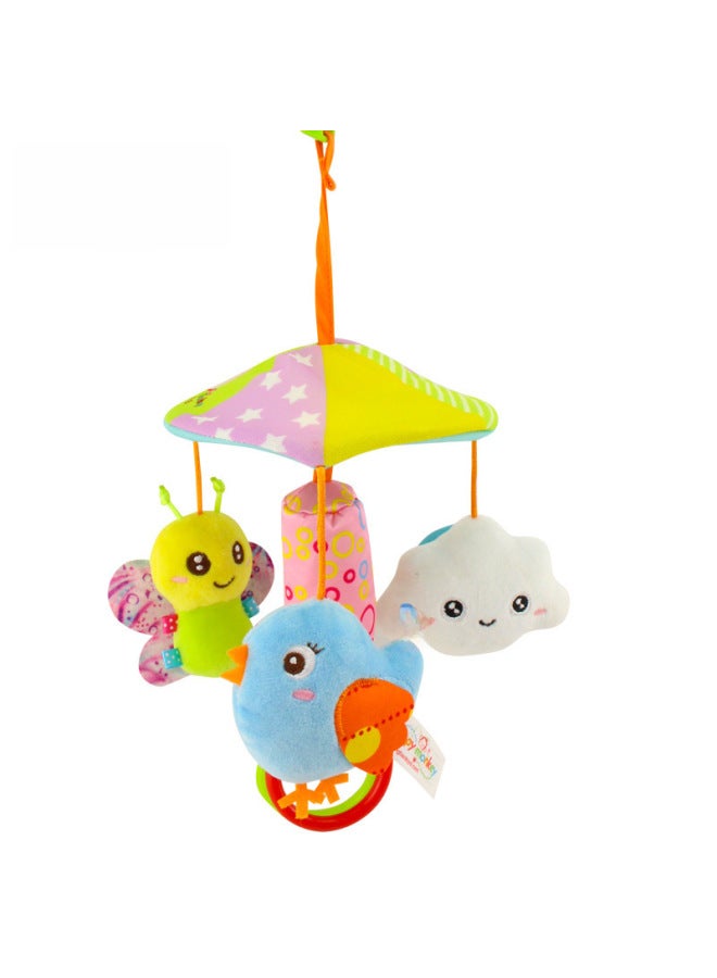 Happy Monkey Baby Toy Animal Lathe Pendant Music Rotating Bed Hanging 0 Year Old Rattle Bed Bell Toy-Color:Umbrella - (frog Duck Sunflower) - Image 3