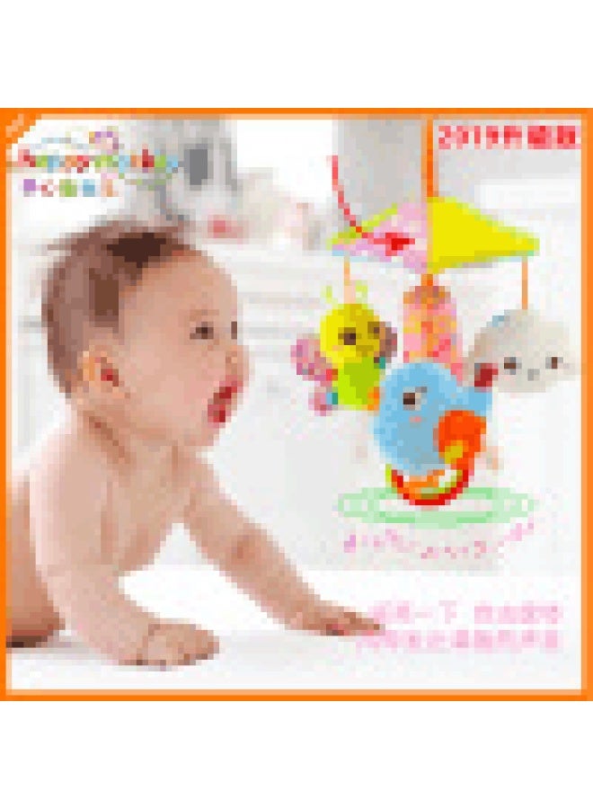 Happy Monkey Baby Toy Animal Lathe Pendant Music Rotating Bed Hanging 0 Year Old Rattle Bed Bell Toy-Color:Umbrella - (frog Duck Sunflower) - Image 4