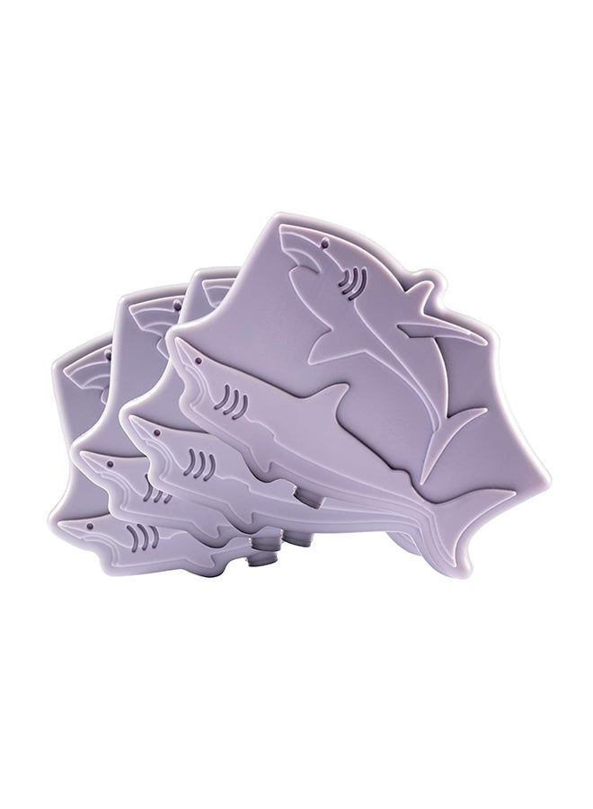 Eazy Kids Set of 4 Shark Reusable Hard Ice Packs for Lunch bags - Purple - Image 1
