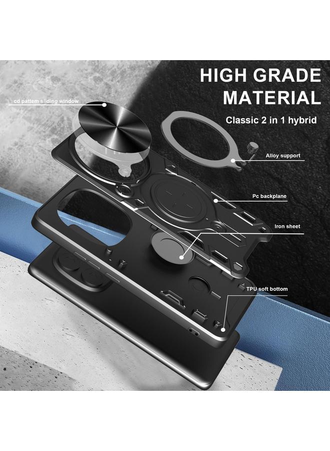 S-TOP Case For Redmi Note 14 Pro 4G CD Texture Sliding Camshield Magnetic Holder Phone Case - Image 3