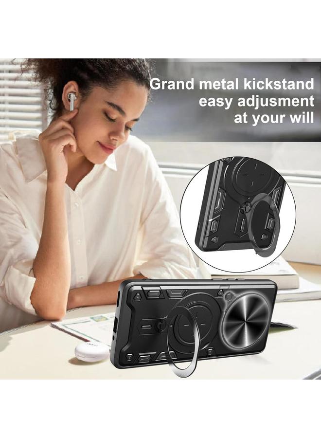 S-TOP Case For Redmi Note 14 Pro 4G CD Texture Sliding Camshield Magnetic Holder Phone Case - Image 4