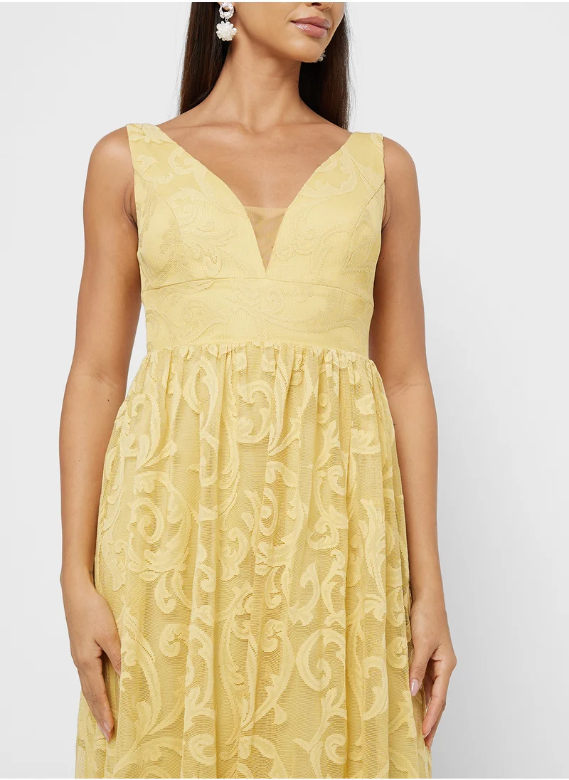 Ella Limited Edition Plunge Neckline Lace Dress