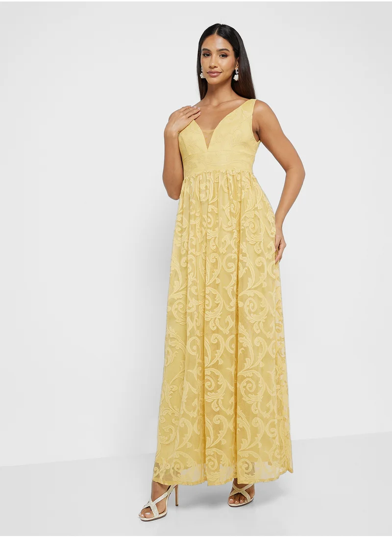 Ella Limited Edition Plunge Neckline Lace Dress
