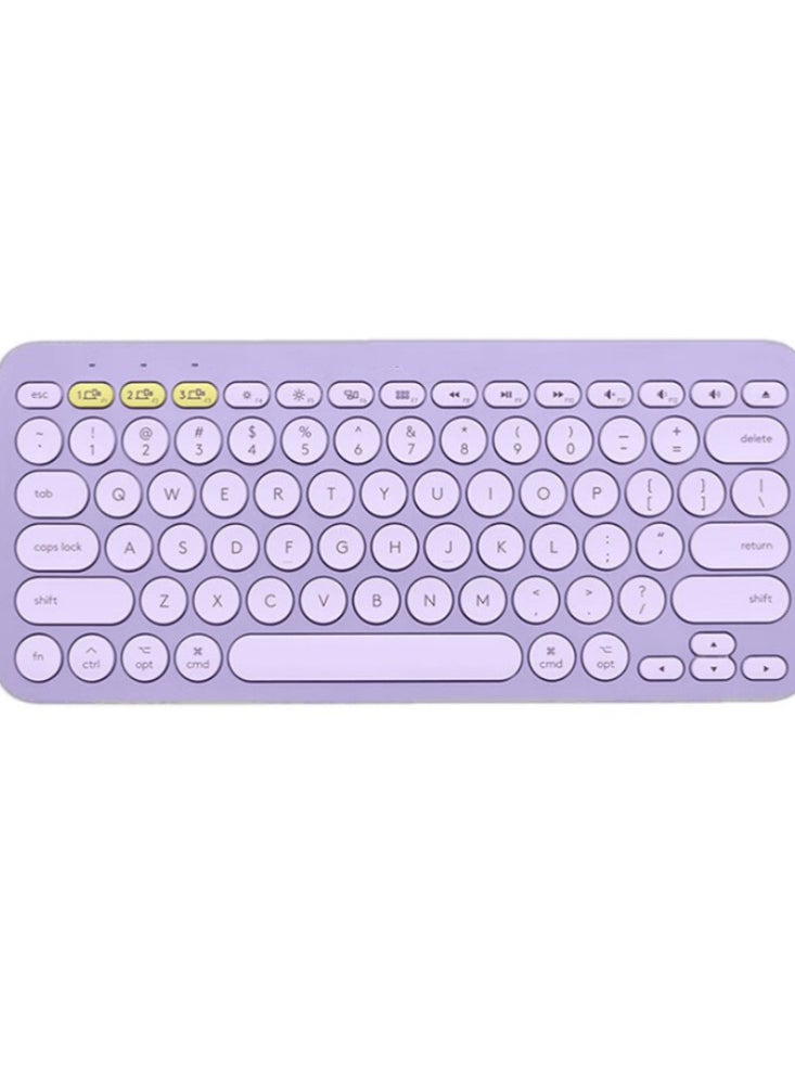 Wireless Bluetooth Keyboard Office Multi Device Lightweight Portable Light Sound Purple