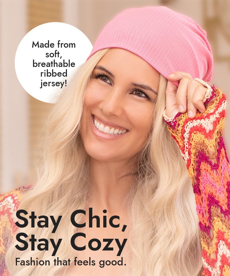 Revony Thin Slouchy Beanie - Soft Breathable Summer Hat for Men & Women White - Image 2