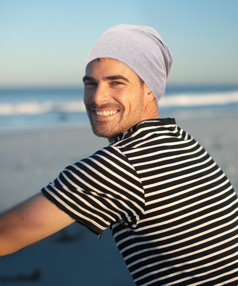 Revony Thin Slouchy Beanie - Soft Breathable Summer Hat for Men & Women White - Image 5