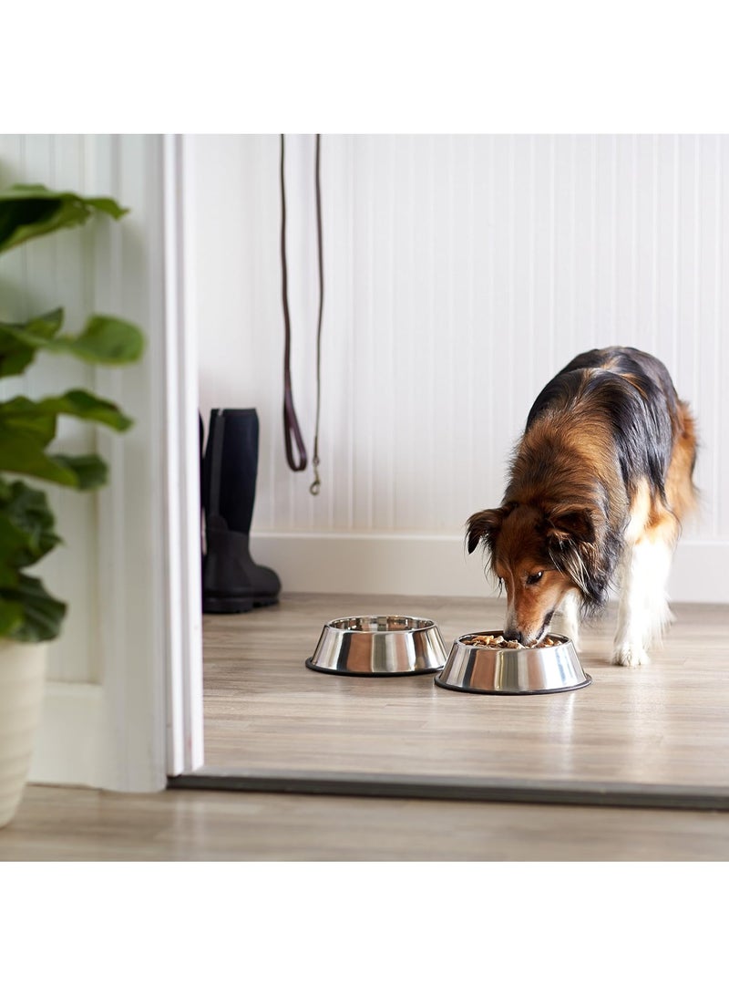 إيروريكس مجموعة من 2 وعاء طعام وماء من الفولاذ المقاوم للصدأ للكلاب، سعة 1.15 لتر لكل وعاء - وعاء طعام وماء مانع للانزلاق للكلاب المتوسطة والكبيرة، آمن للاستخدام في غسالة الأطباق - Image 3