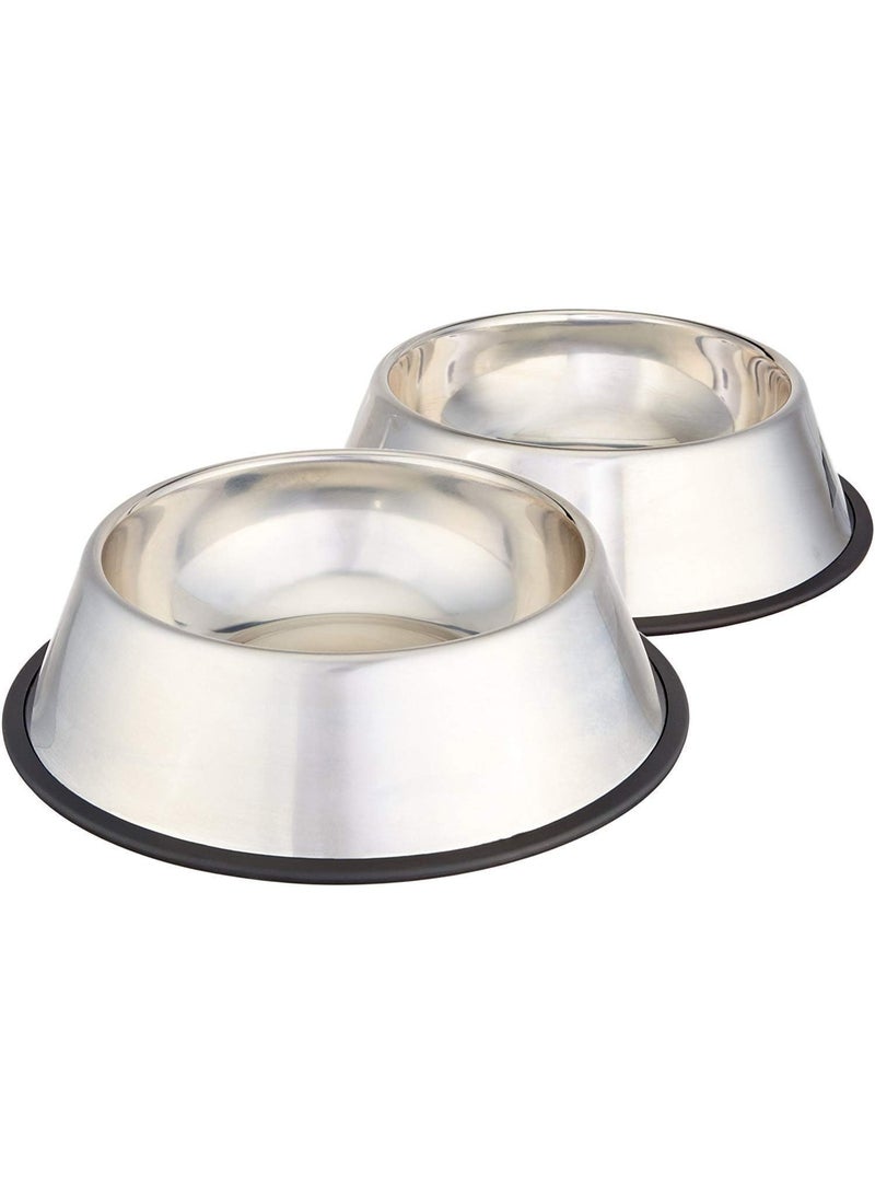 إيروريكس مجموعة من 2 وعاء طعام وماء من الفولاذ المقاوم للصدأ للكلاب، سعة 1.15 لتر لكل وعاء - وعاء طعام وماء مانع للانزلاق للكلاب المتوسطة والكبيرة، آمن للاستخدام في غسالة الأطباق - Image 4