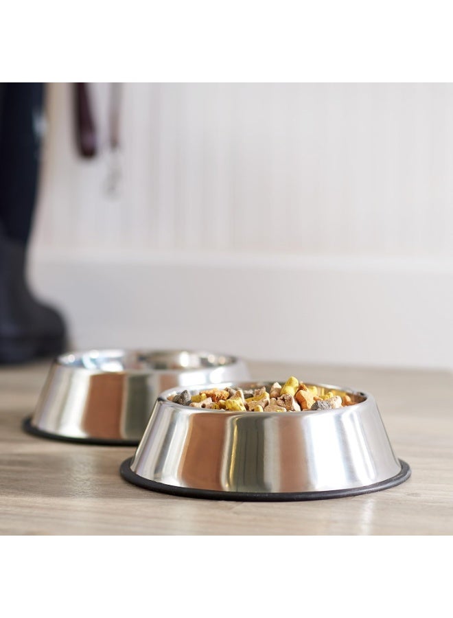 إيروريكس مجموعة من 2 وعاء طعام وماء من الفولاذ المقاوم للصدأ للكلاب، سعة 1.15 لتر لكل وعاء - وعاء طعام وماء مانع للانزلاق للكلاب المتوسطة والكبيرة، آمن للاستخدام في غسالة الأطباق - Image 2