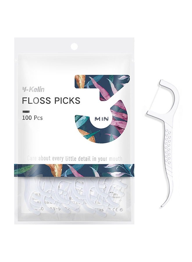 Y-Kelin Floss picks 100 pcs， dental floss toothpick,teeth stick,tooth picks,floss picks,teeth cleaning (100 picks) - Image 1