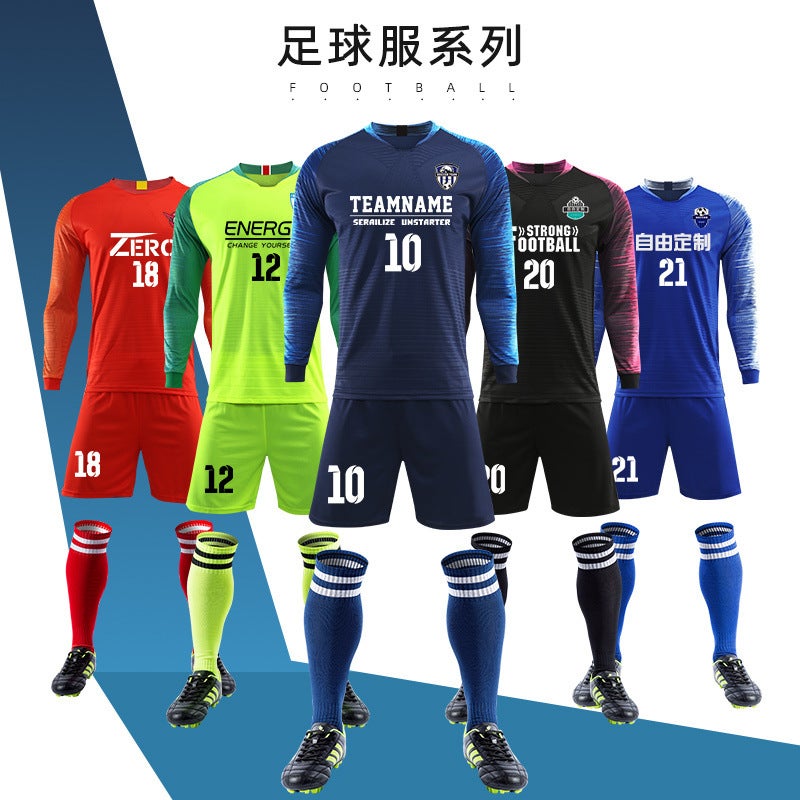 Football Clothing Long Sleeve Suit Men'S Professional Competition Training Jersey Quick-Drying Breathable Sportswear Children Adult - Image 1
