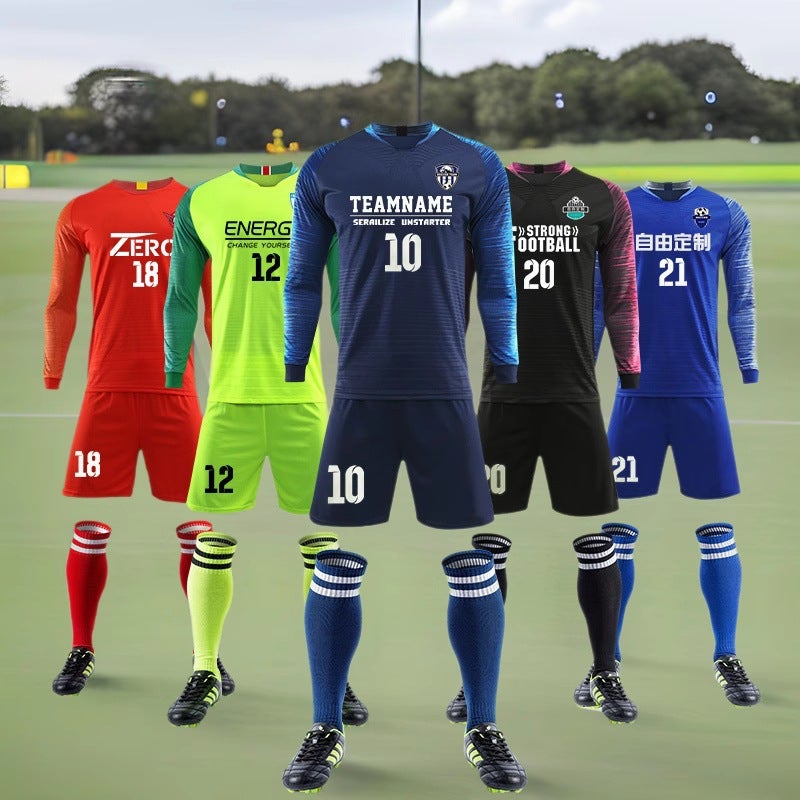 Football Clothing Long Sleeve Suit Men'S Professional Competition Training Jersey Quick-Drying Breathable Sportswear Children Adult - Image 2