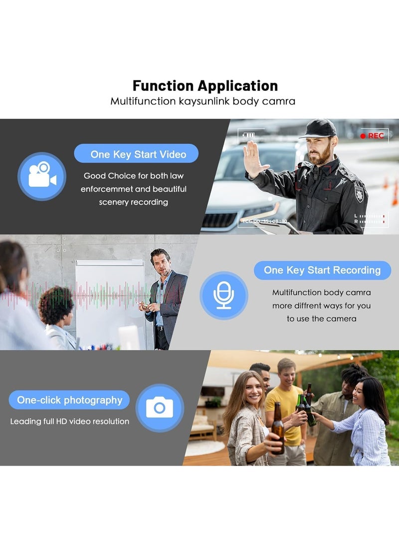 Mini Body Camera, 128GB with Audio and Video, 1080P Police WiFi Body Camera, Portable Small Body Camera, Portable Body Camera for Personnel, Guard, Patrol Video Recording, Camcorder - Image 4