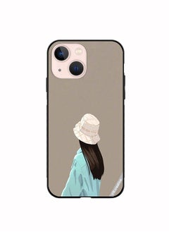 Protective Case Cover For Apple iPhone 14 Plus Brown Hat Girl Design Multicolour