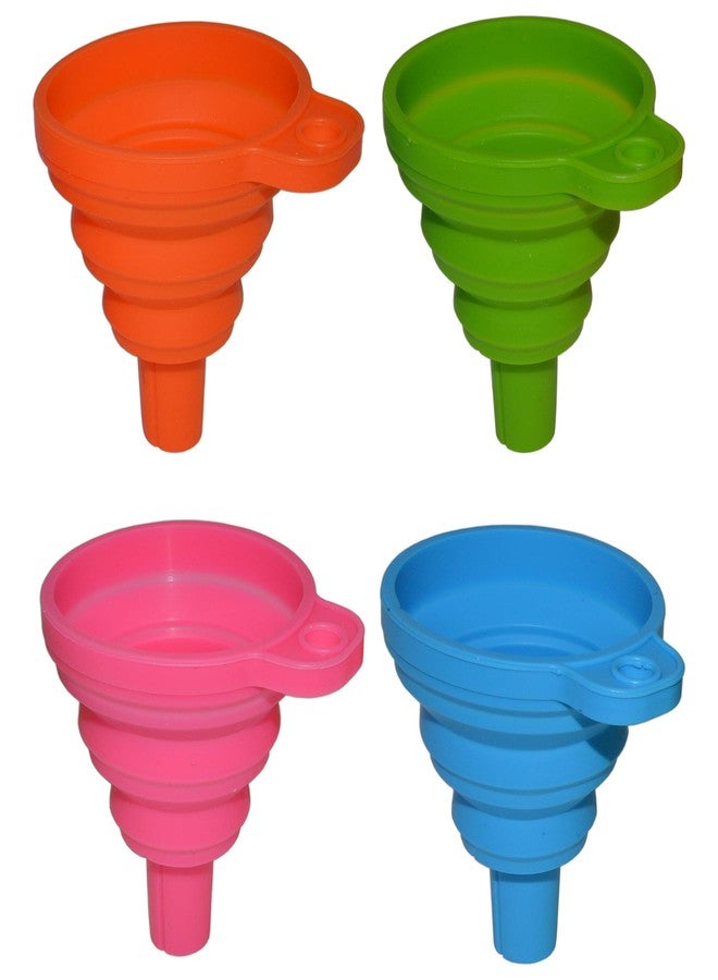 EX ELECTRONIX EXPRESS 4 Pack Collapsible Silicone Funnels - Reusable, for Refilling Water Bottles, Soap Dispensers, Liquids by EX ELECTRONIX EXPRESS - Image 1