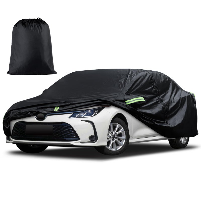 Migaven Car Cover Custom Fit for Toyota Corolla 2000-2025, Honda Civic 1991-2025, Waterproof All Weather Full Exterior Cover Rain Sun Protector Car Cover with Door Zipper - Image 1