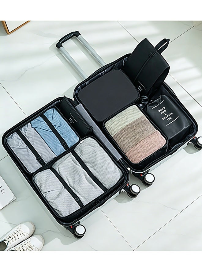 Hanayo 10 PCS Luggage Organizing Set, Waterproof Travel Storage Bags, Travel Luggage Organizer Bags, Travel Packing Set, Large Capacity Storage Bags, Luggage Divider Bags (Black) - Image 3