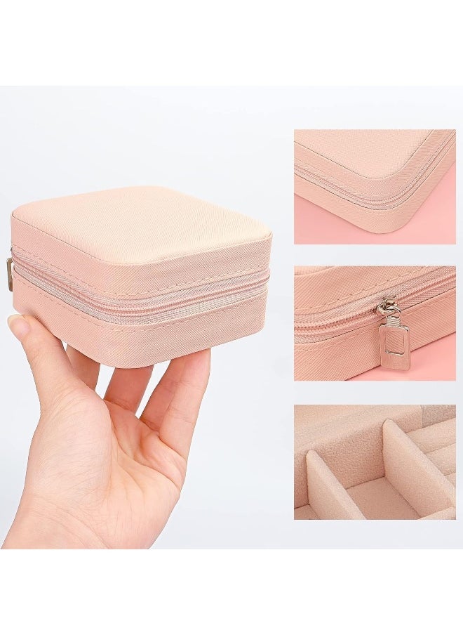 Biella Travel Case Small Jewelry Organizer Portable Storage For Keeping Womens Rings Earrings Necklaces Bracelets (Pink)  - Image 3