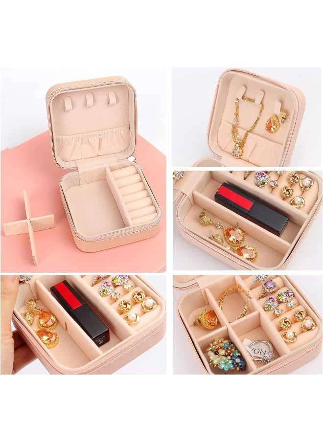 Biella Travel Case Small Jewelry Organizer Portable Storage For Keeping Womens Rings Earrings Necklaces Bracelets (Pink)  - Image 4