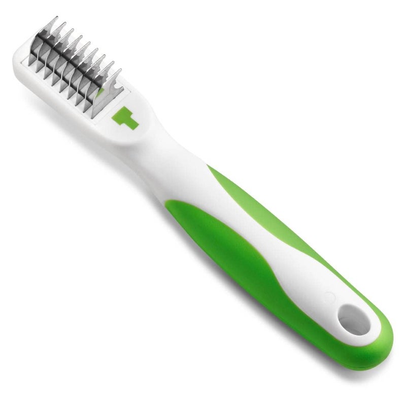 Andis Standard Dematting Tool for Dogs & Cats, Dematting Comb, Deshedding Brush, Removes Mats & Knots, Lightweight, Healthy Skin and Coat-White/Green - Image 1