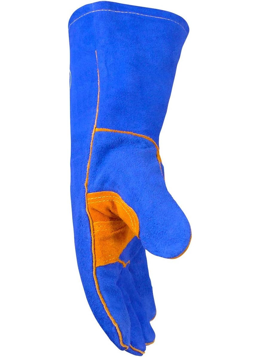 Caiman Caiman Premium Split Cowhide Leather Welding Gloves Aerofoam Lining DuPont Kevlar Stitching Blue Large 1440  - Image 3