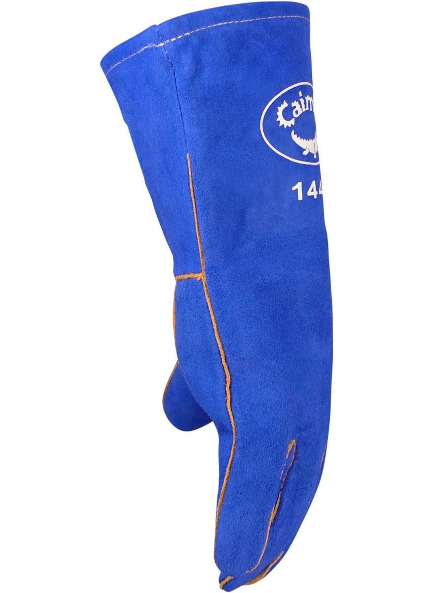 Caiman Caiman Premium Split Cowhide Leather Welding Gloves Aerofoam Lining DuPont Kevlar Stitching Blue Large 1440  - Image 5