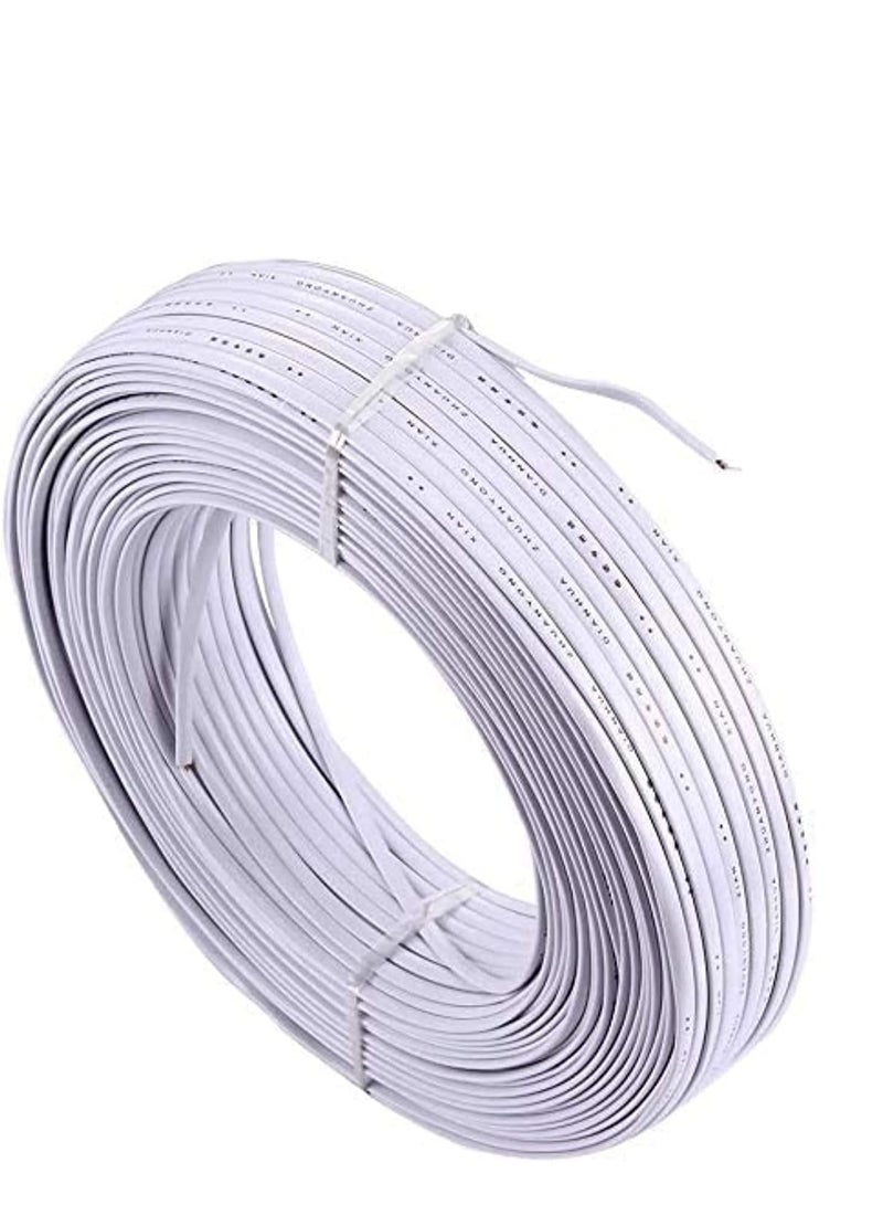دكورفي كابل هاتف DKURVE®، كابل هاتف مسطح رباعي النواة RJ11، أبيض، 70 مترًا/240 قدمًا، مع 30 موصل RJ11 6P4C - Image 3