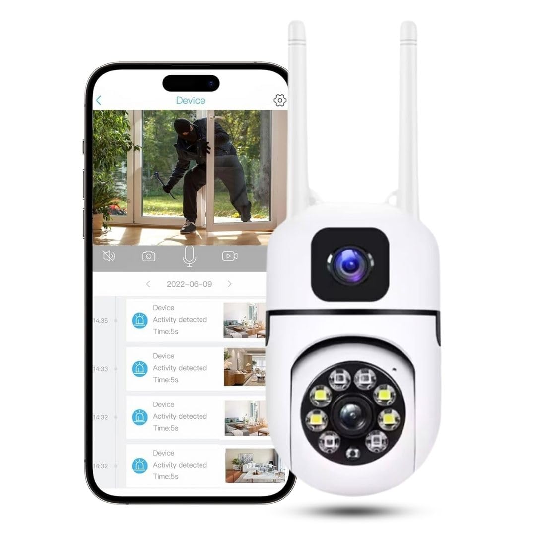 onexsale Onexsale Onexsale Dual Lensdual Screen Color VISION1080p Full Wireless Indoor Camera Homeoffice Supports Card Night Mode V380 Pro App 360 Degree Mini Dome Ptz 2way Talk Securiytcamera APP360