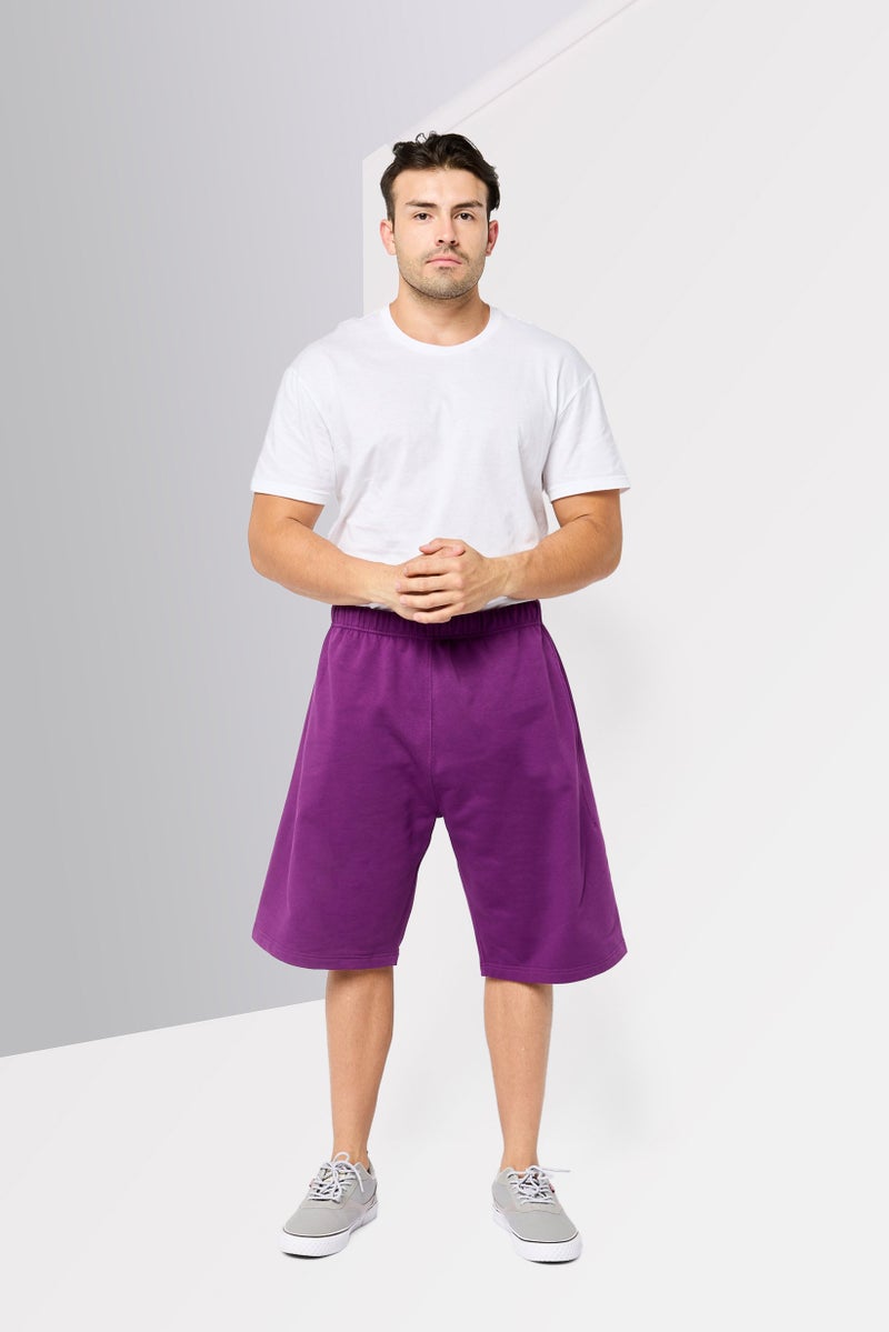 Kenzo Men Plain Basic Shorts, Purple - Image 3