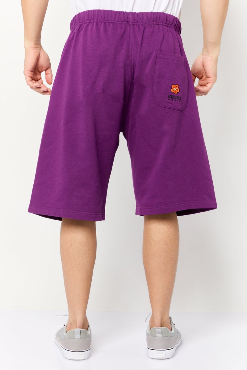 Kenzo Men Plain Basic Shorts, Purple - Image 4