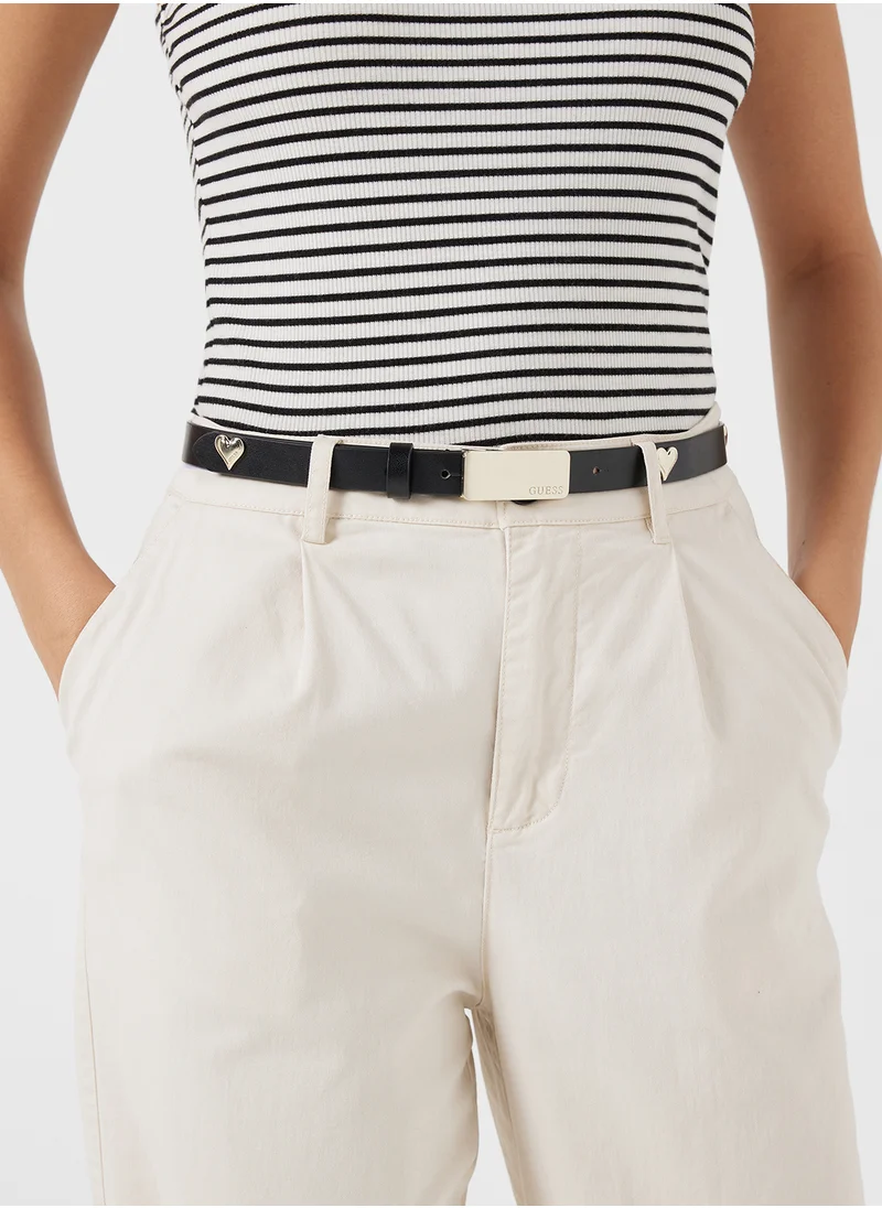 جس Logo Detailed Allocated Hole  Belt