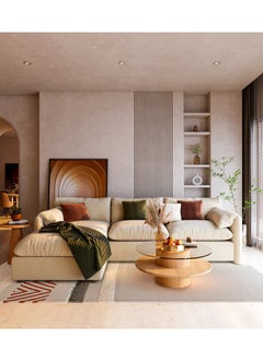 Malazhouse L-Shape Sofa Beige– MZSC040  - Image 4