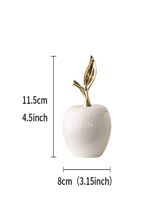 IEUDNS Statue Ceramic Figurine Gifts Collection Tabletop Fruit Sculpture Ornament for Dining Room Home Bookshelf Decor, White, Small - Image 3