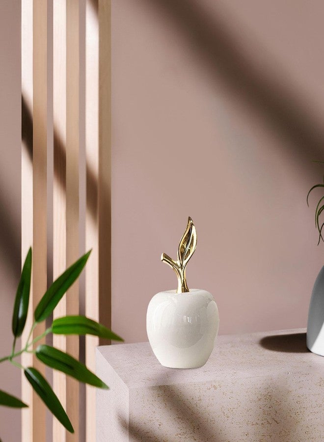 IEUDNS Statue Ceramic Figurine Gifts Collection Tabletop Fruit Sculpture Ornament for Dining Room Home Bookshelf Decor, White, Small - Image 4