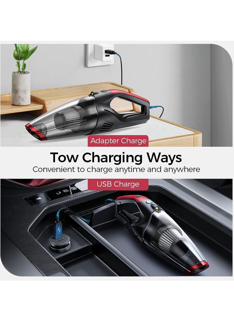 Swift Handheld Vacuum Cleaner Wireless, 7KPA High Power Hand Held Vacuuming Cordless with LED Light HEPA Filter, Rechargeable Car Vacuum for Home Car Corner Stairs Pet Hair Dust Clean, Black  - Image 4