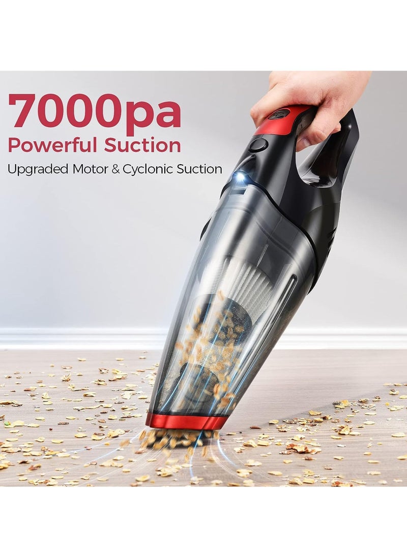 Swift Handheld Vacuum Cleaner Wireless, 7KPA High Power Hand Held Vacuuming Cordless with LED Light HEPA Filter, Rechargeable Car Vacuum for Home Car Corner Stairs Pet Hair Dust Clean, Black  - Image 2