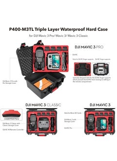 SYMIK P400-M3TL Mavic 3 Pro Triple Layer Waterproof Hard Carrying Case for DJI Mavic 3 Pro/Cine/Mavic 3/Classic/Fly More Combo, with DJI RC/RC Pro/RC-N1 Remote, Fits Landing Pad, iPad, Accessories  - Image 3