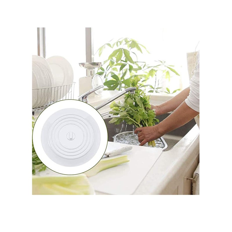 SOLARAE 6 Inches Silicone Tub Stopper Drain Stopper, Silicone Bath Plug Tub Stopper White Drain Plug for Kitchens, Bathrooms and Laundries - Image 4