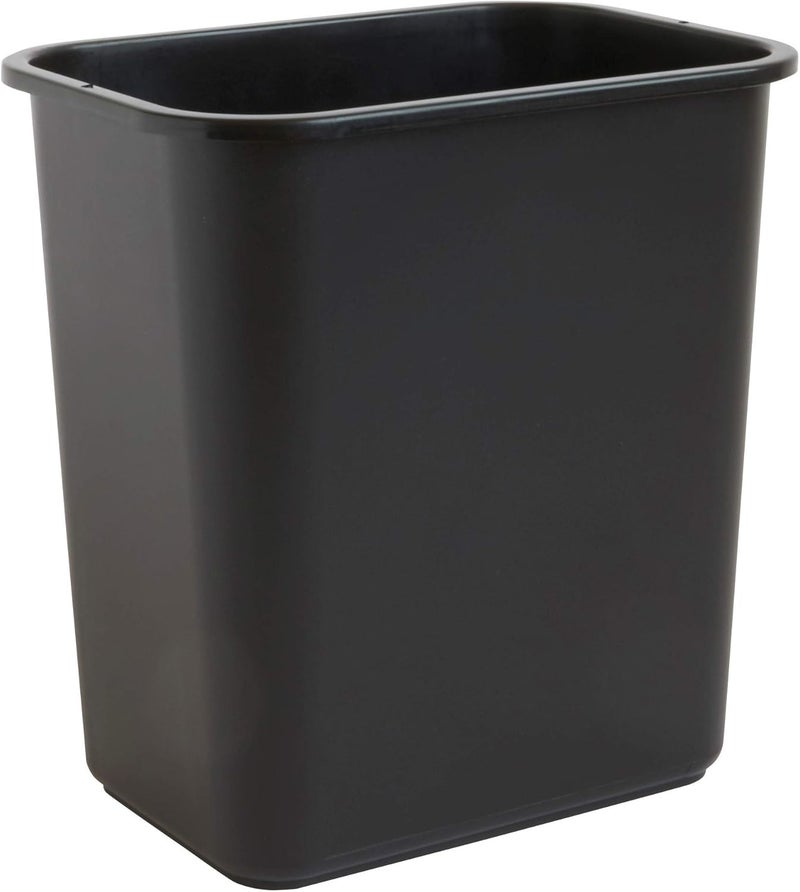 United Solutions 7 Gallon / 28 Quart Efficient Trash Wastebasket, Fits Under Desk, Small, Narrow Spaces in Commercial, Kitchen, Home Office, Dorm, Easy to Clean, Black (Pack of 1) - Image 1
