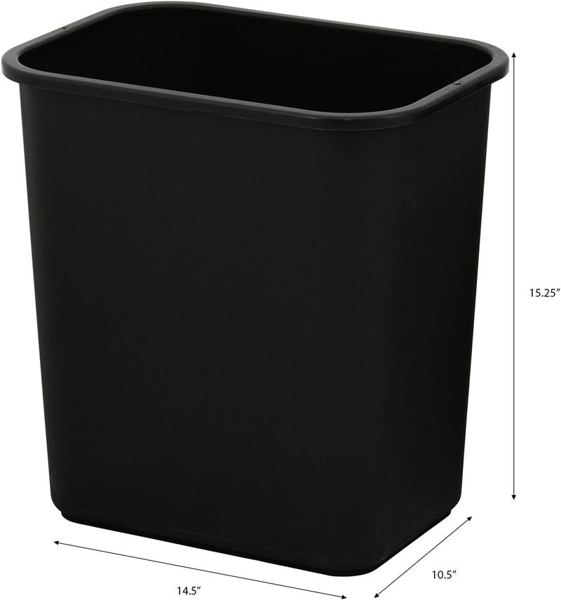 United Solutions 7 Gallon / 28 Quart Efficient Trash Wastebasket, Fits Under Desk, Small, Narrow Spaces in Commercial, Kitchen, Home Office, Dorm, Easy to Clean, Black (Pack of 1) - Image 3
