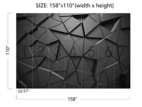 Cliouar-Black Geometric Figures 3D Wallpaper Mural 158" x 110"(Not Self-Adhesive) - Image 4