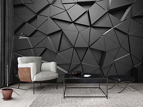 Cliouar-Black Geometric Figures 3D Wallpaper Mural 158" x 110"(Not Self-Adhesive) - Image 3