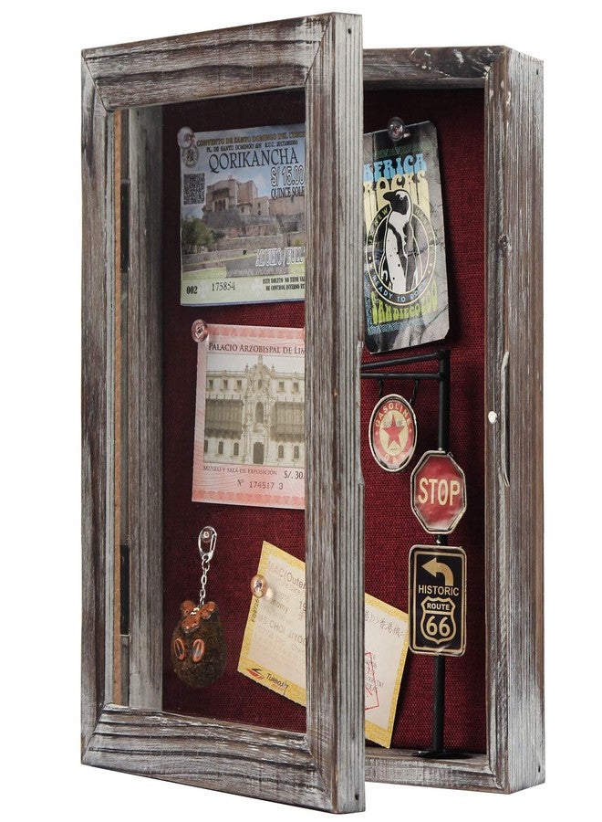 J JACKCUBE DESIGN Shadow Box Display Case 9" x 11" Memory Box Rustic Wood Frame with Linen Back Gifts Keepsakes Storage for Picture Medal Post-Card -MK577B (Small) - Image 1