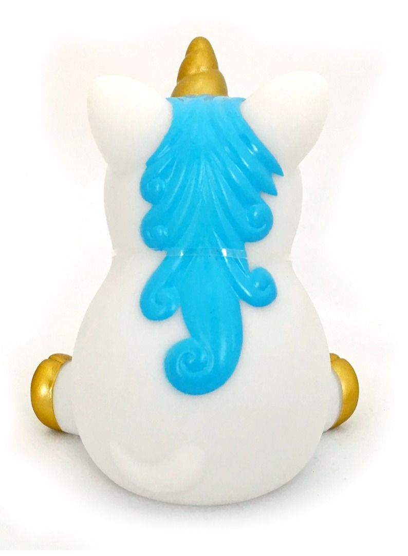 سلة إضاءة ليلية على شكل يونيكورن بألوان متعددة لغرف الأطفال باللونين الأزرق والأبيض 13 سم - Image 3