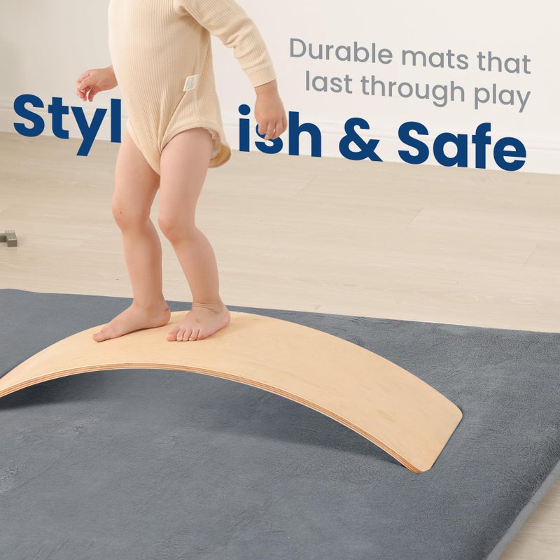 Huloo Sleep Baby Play Mat for Floor,Extra Large 71"Ã—79" Playpen Mat for Toddler,Infant,Kids,1.3" Thick Non-Slip Nursery Rug,Water Repellent Soft Padded Activity Mats for Tummy Time, Crawling,Playroom(Dark Grey) - Image 5