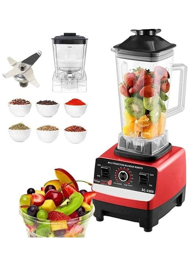 BORTONY Juicer Blender 2 in 1 High Speed 4500W with 6 Titanium Stainless Steel Blades Perfect for Smoothies Frozen Desserts Hot Soups and Nut Grinding  - Image 1